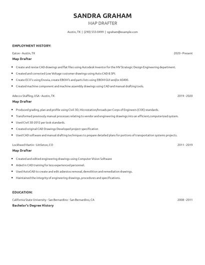 Map Drafter Resume