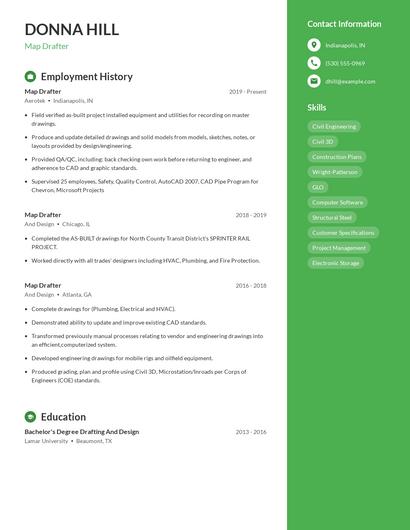 Map Drafter Resume