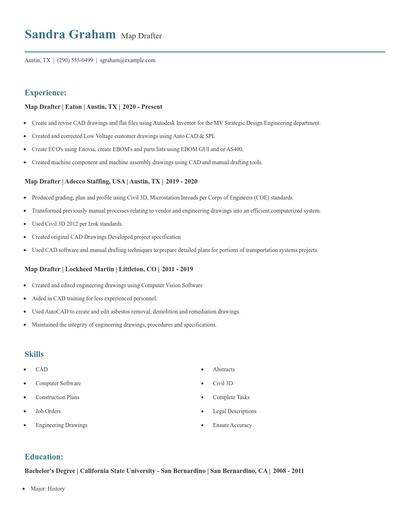 Map Drafter Resume