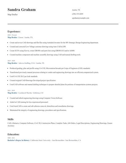 Map Drafter Resume