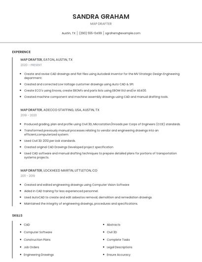Map Drafter Resume
