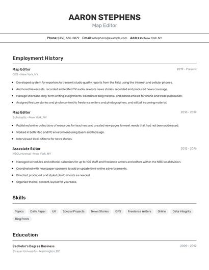 Map Editor Resume
