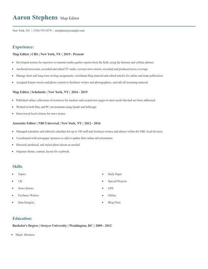 Map Editor Resume