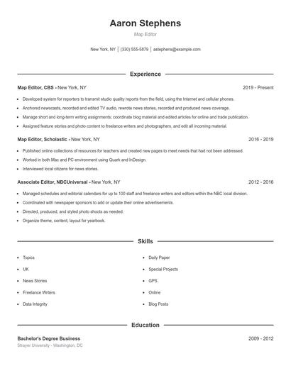 Map Editor Resume