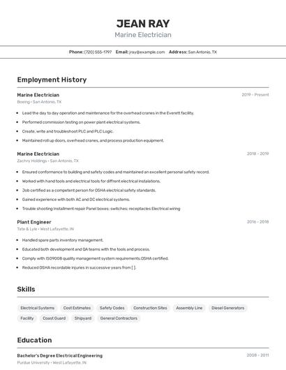 Resume example 2