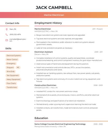 Resume example 3