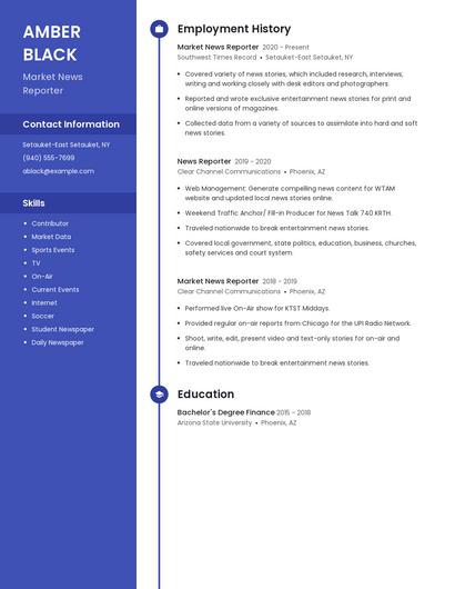 Market News Reporter Resume