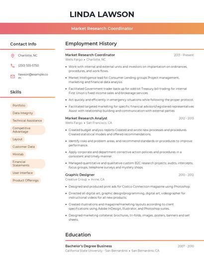 Market Research Coordinator Resume