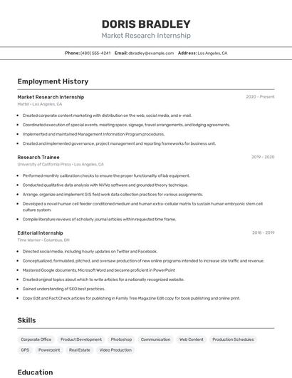 Resume example 2