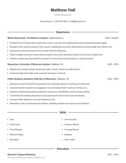 Resume example 1