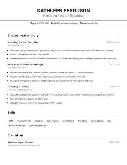Resume example 2