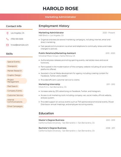 Resume example 3
