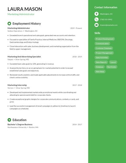 Resume example 5