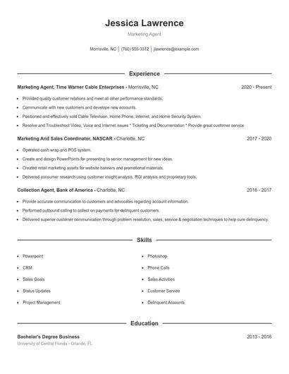Marketing Agent Resume