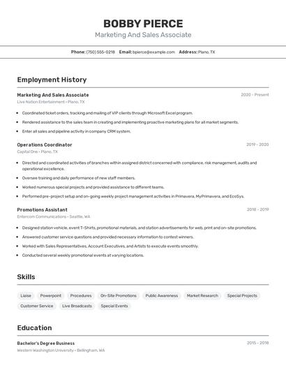 Resume example 2