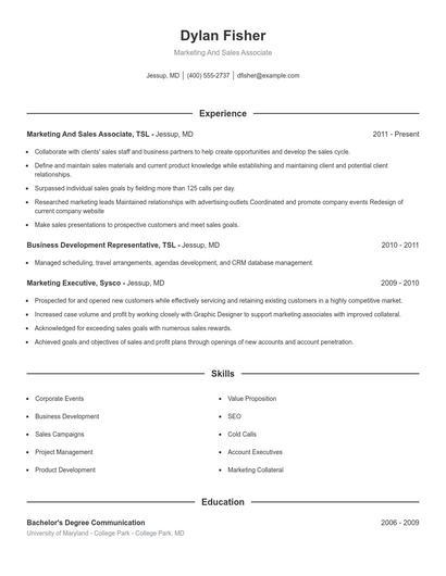 Resume example 1