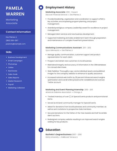 Marketing Associate Resume