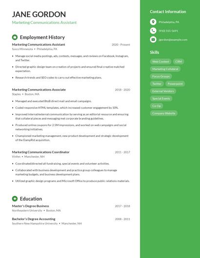 Resume example 5