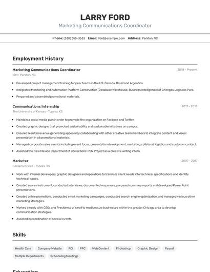 Resume example 2