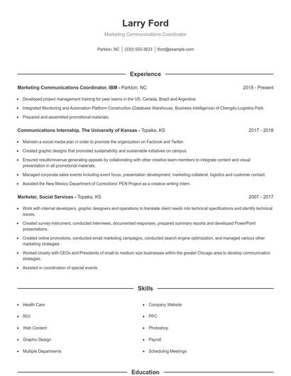 Resume example 1