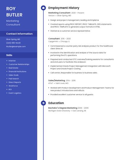 Marketing Consultant Resume
