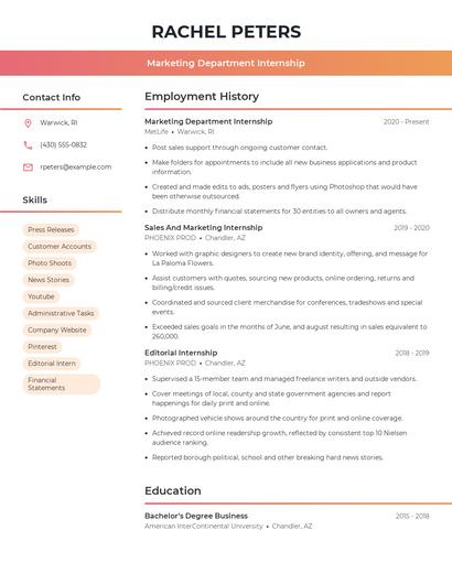 Resume example 3