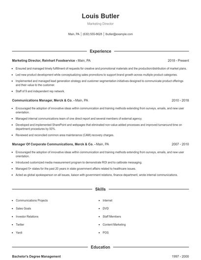 Resume example 1