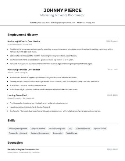 Resume example 2