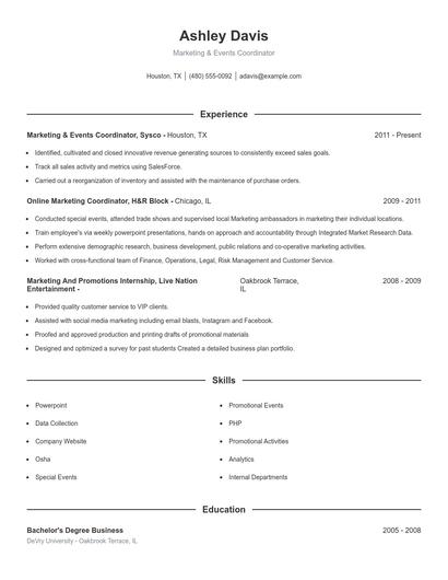 Resume example 1