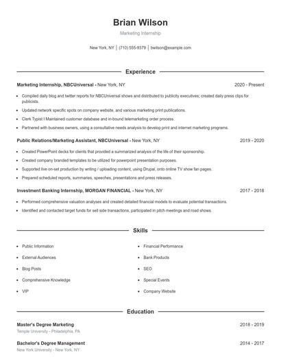 Resume example 1