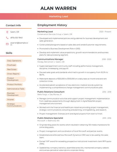 Resume example 3