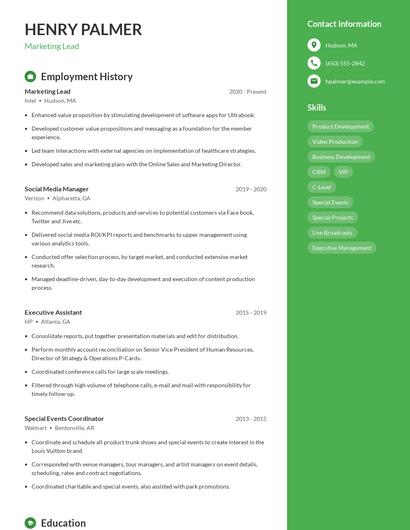 Resume example 4