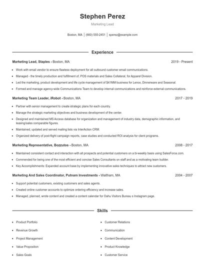Resume example 1