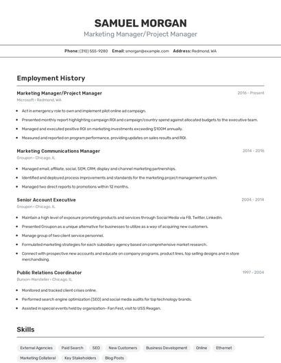 Resume example 2