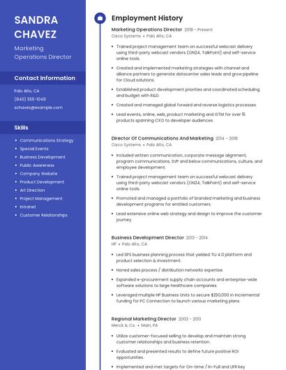 Marketing Operations Director Resume