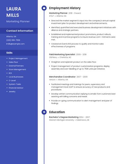 Marketing Planner Resume