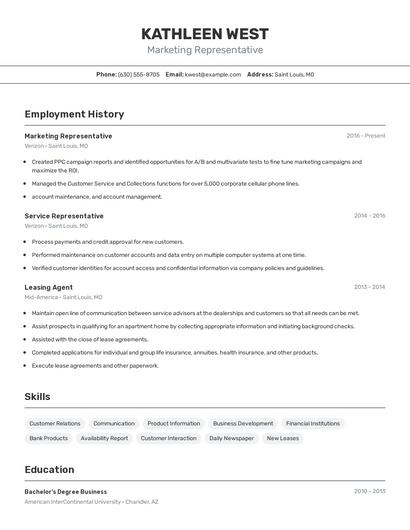 Resume example 2