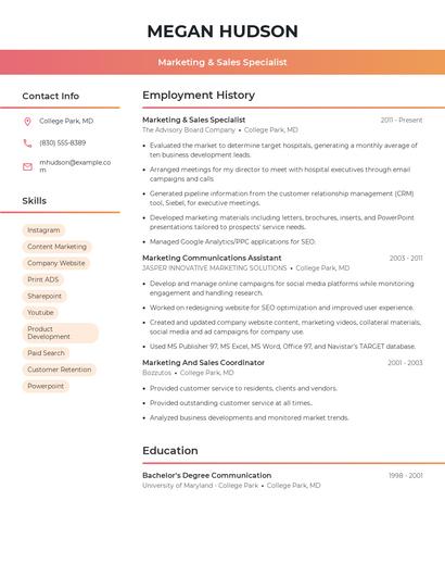 Resume example 3
