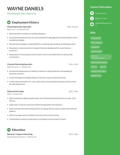 Resume example 4