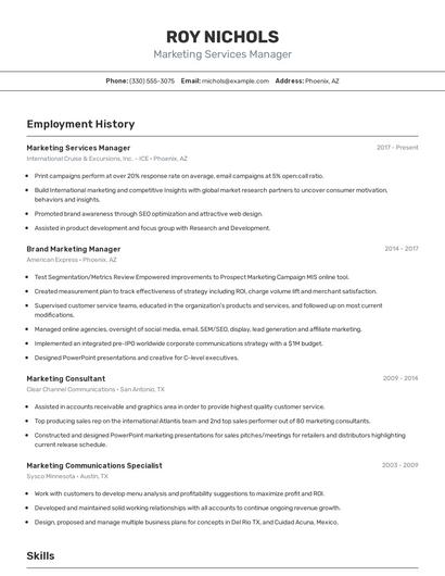Resume example 2