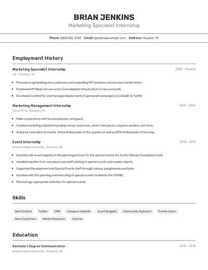 Resume example 2