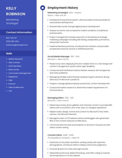 Marketing Strategist Resume