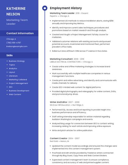 Resume example 5