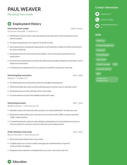 Resume example 4