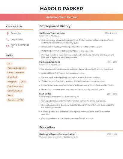 Resume example 3