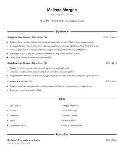 Resume example 1