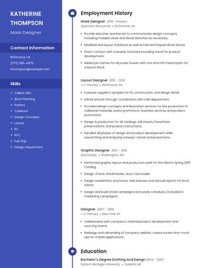 Mask Designer Resume