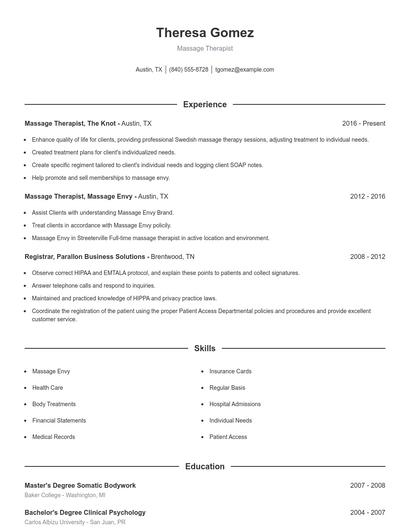 Resume example 1