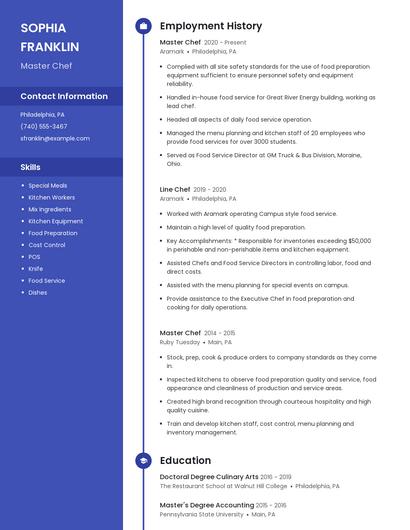 Master Chef Resume