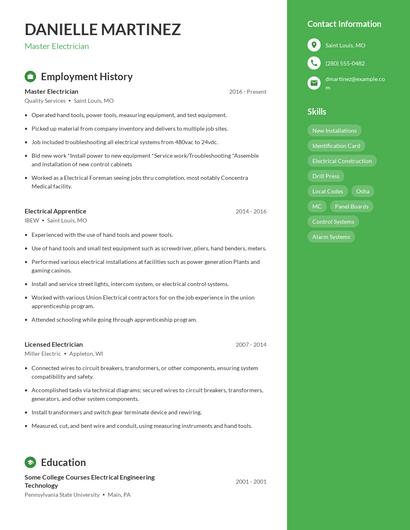 Resume example 5